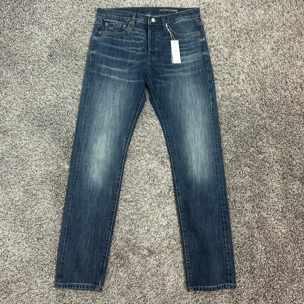 Outerknown Jeans Mens 31x34 Blue SEA Ambassador Slim Fit‎ Button Fly Straight